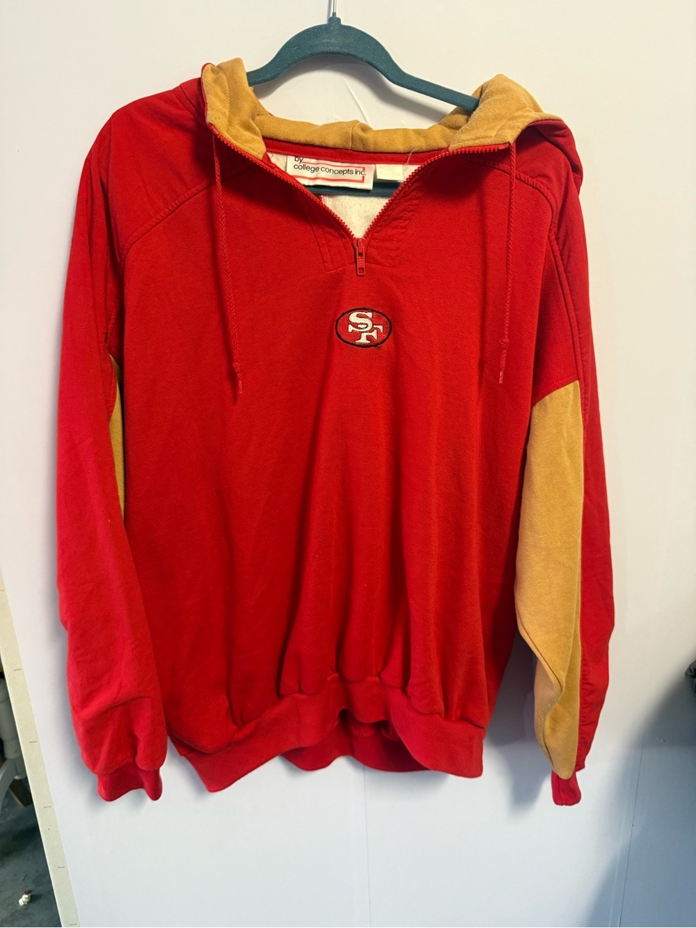 Men's Red San Francisco 49ers Pullover Hoodie vintage